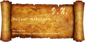 Velzer Nikolett névjegykártya